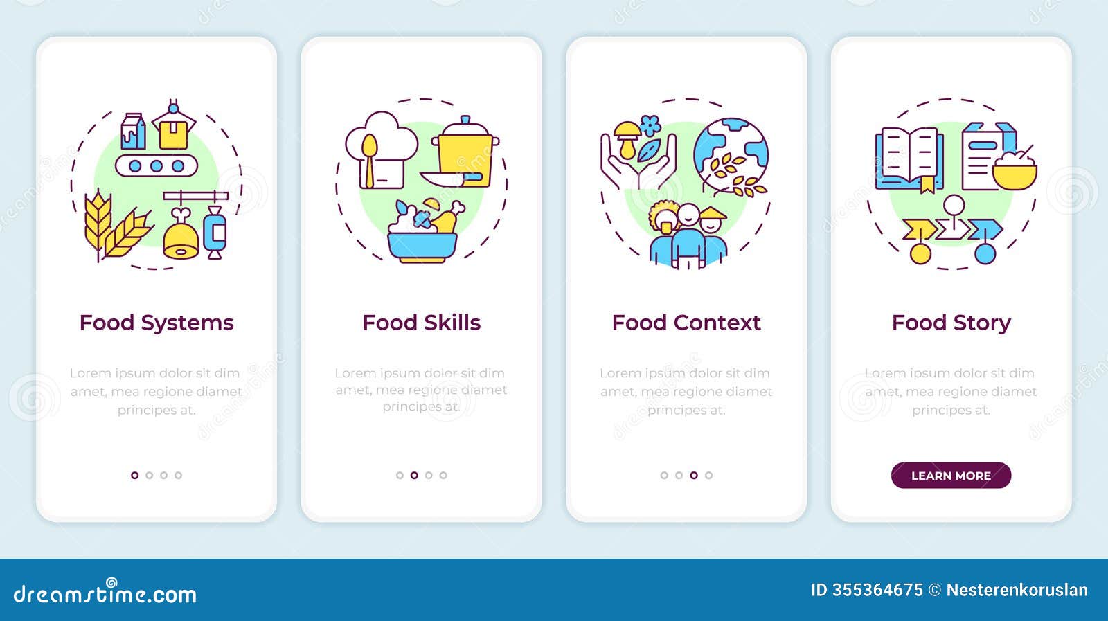food literacy onboarding mobile app screen