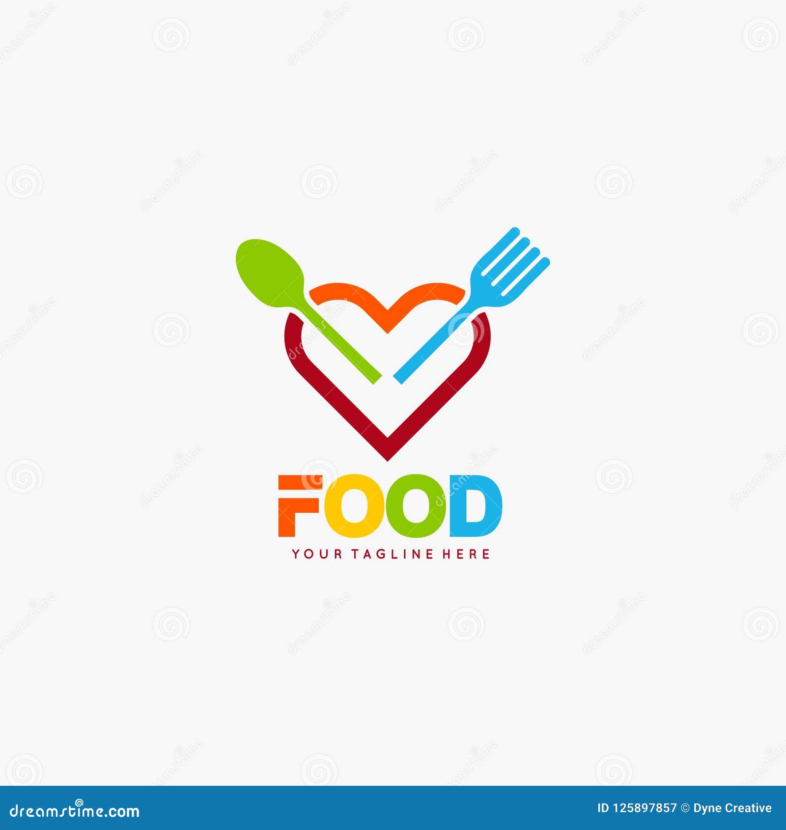 Food Logo Design Fullcolor Vector Stock Vector Illustration Of Fork Emblem