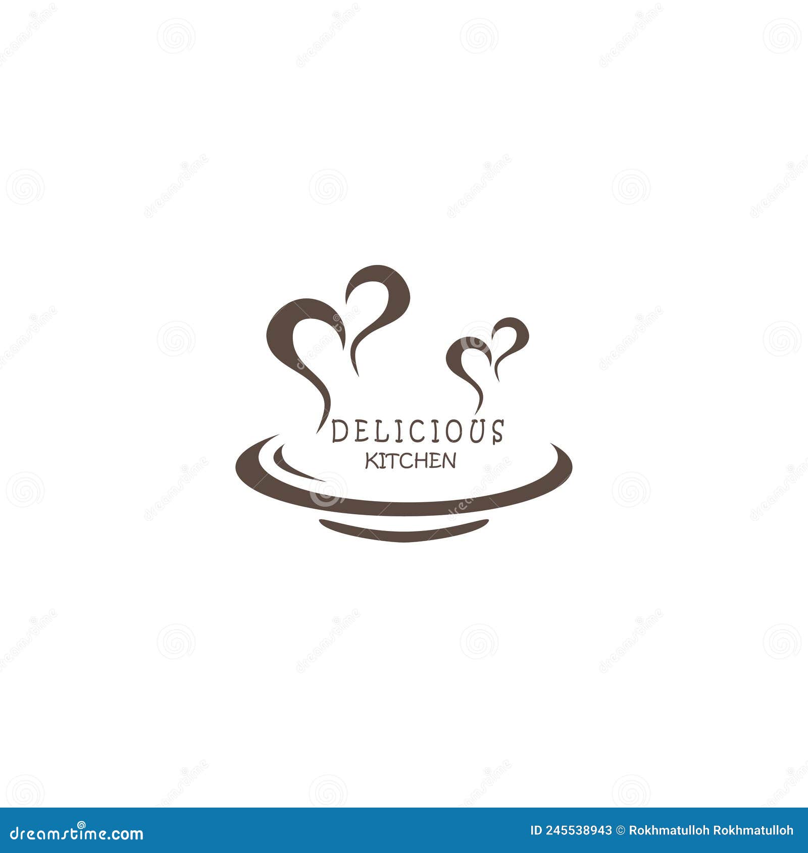 Food Logo Ready To Serve Hot Plate Illustration Vector Design Stock