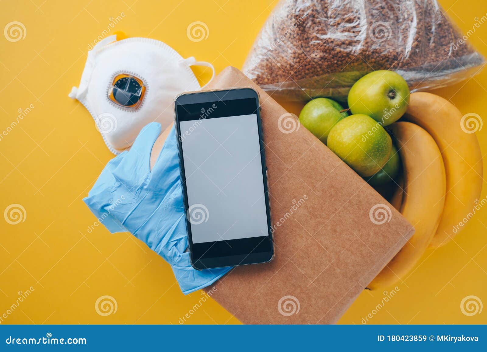 Download Food, Mockup Phone Screen, Box, Protective Gloves And Mask ...