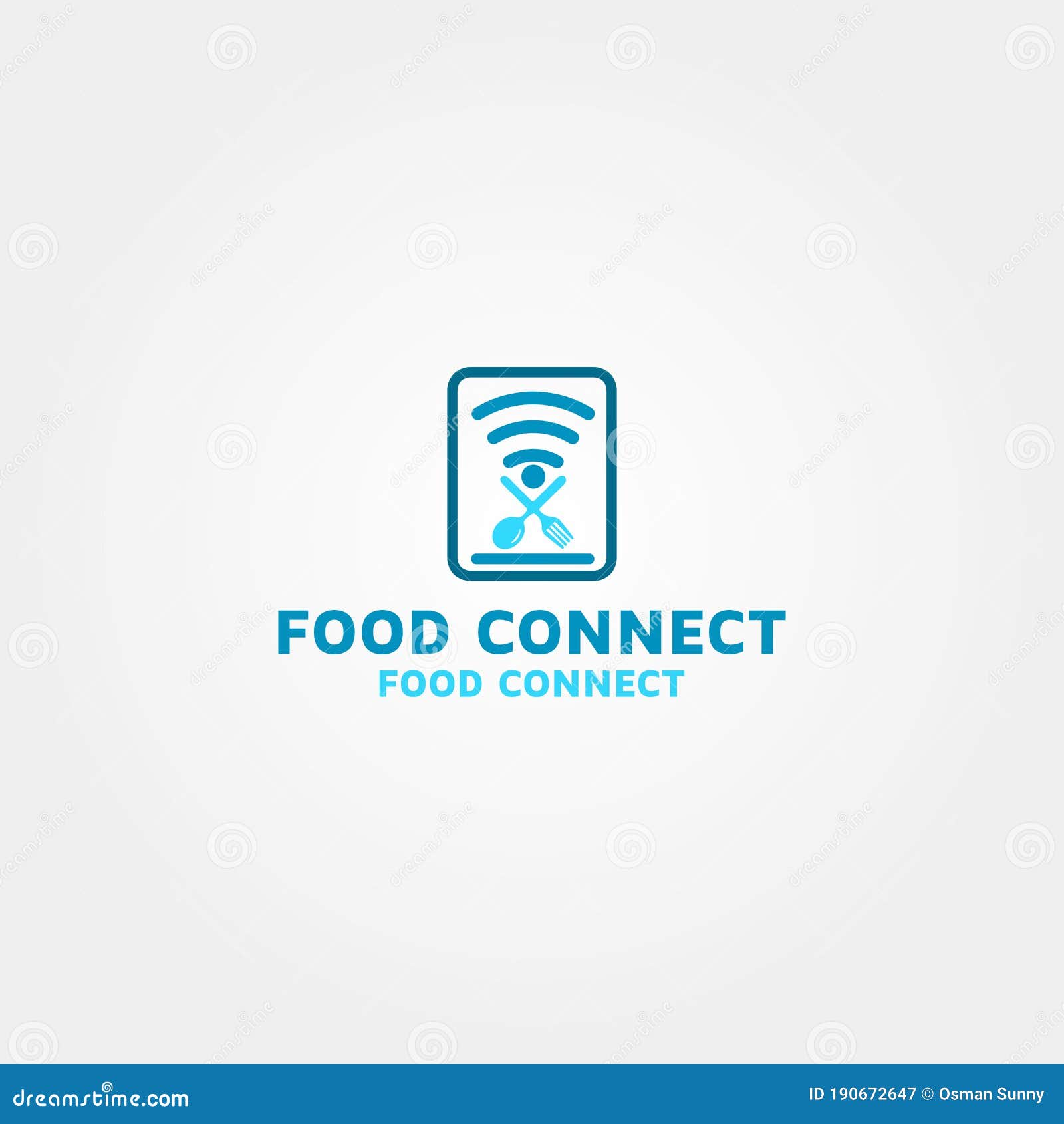 Food Network and Connection Vector Logo Design Template Stock Vector