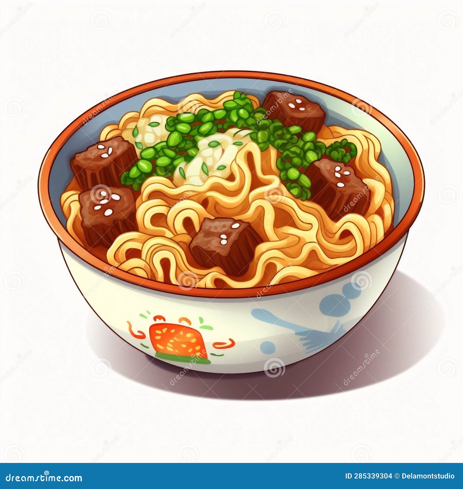 Food_Noodle_Delight_Bowl1_2 Stock Illustration Illustration of simple