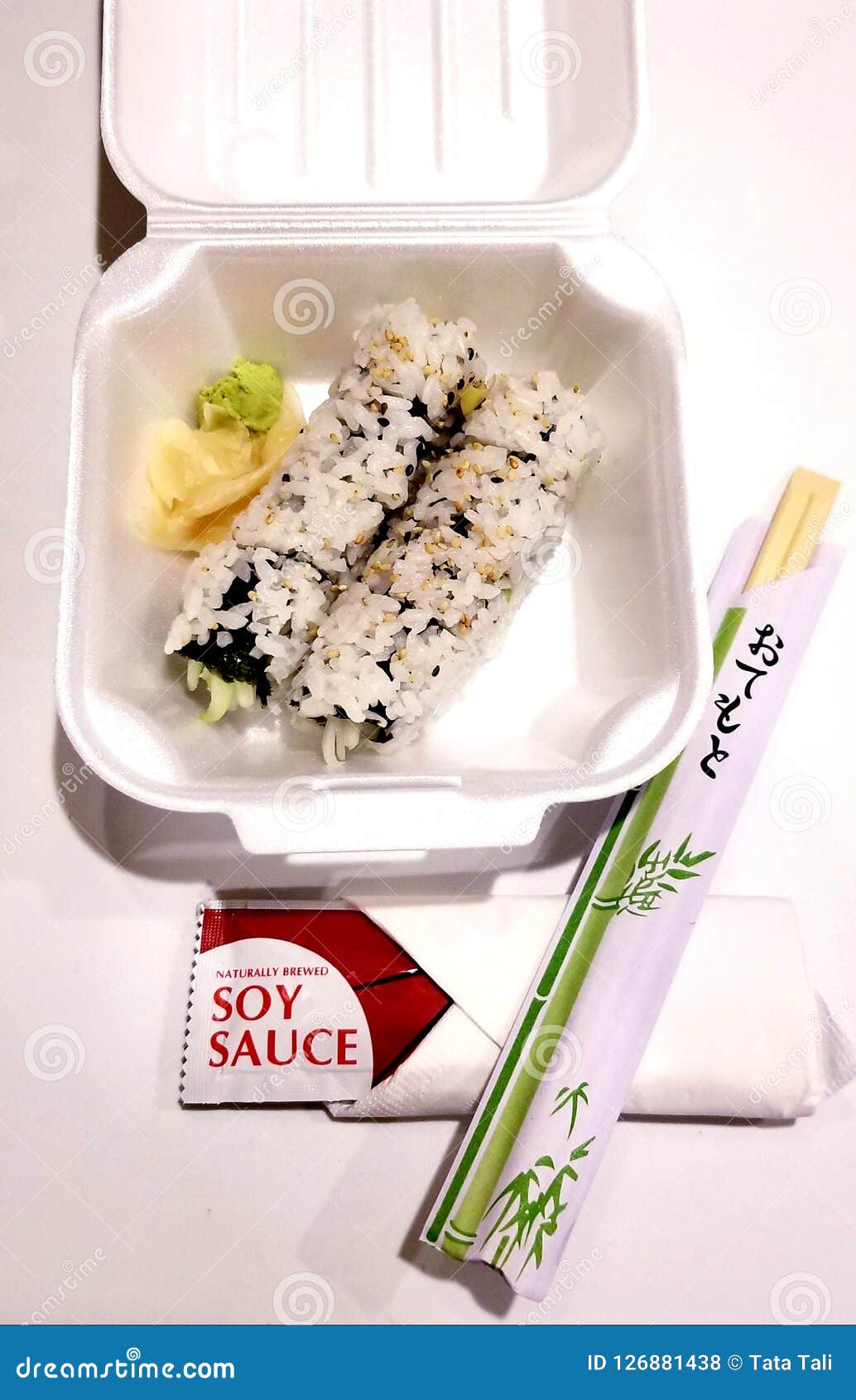 sushi sticks box soy sause