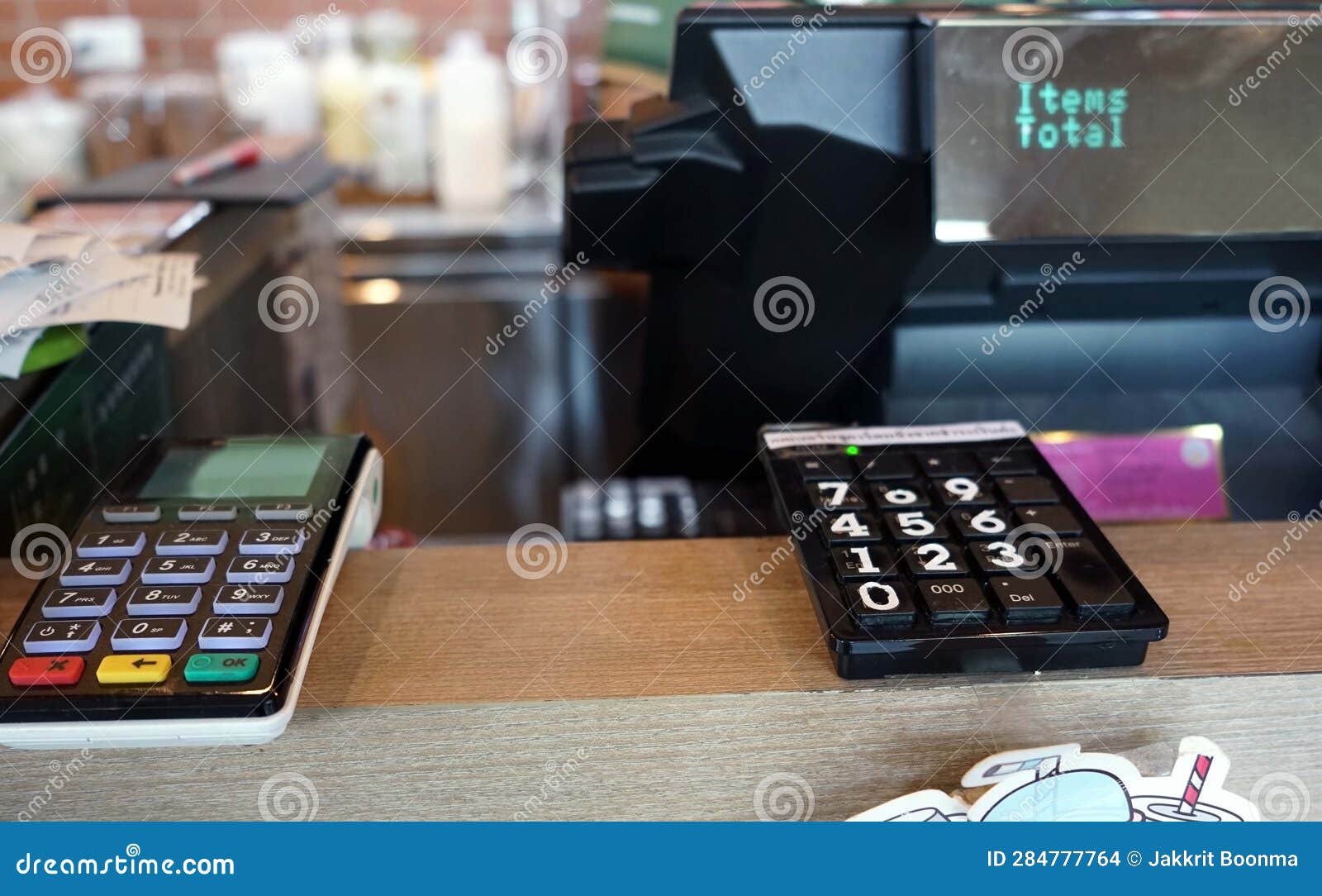 A Food Ordering Counter and Payment Terminal for Order Stock Photo
