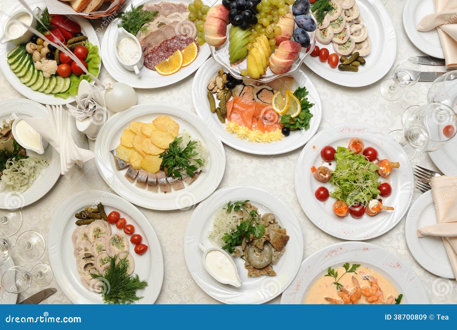 Food Prepared in Restaurant on the Table Stock Image Image of fruit