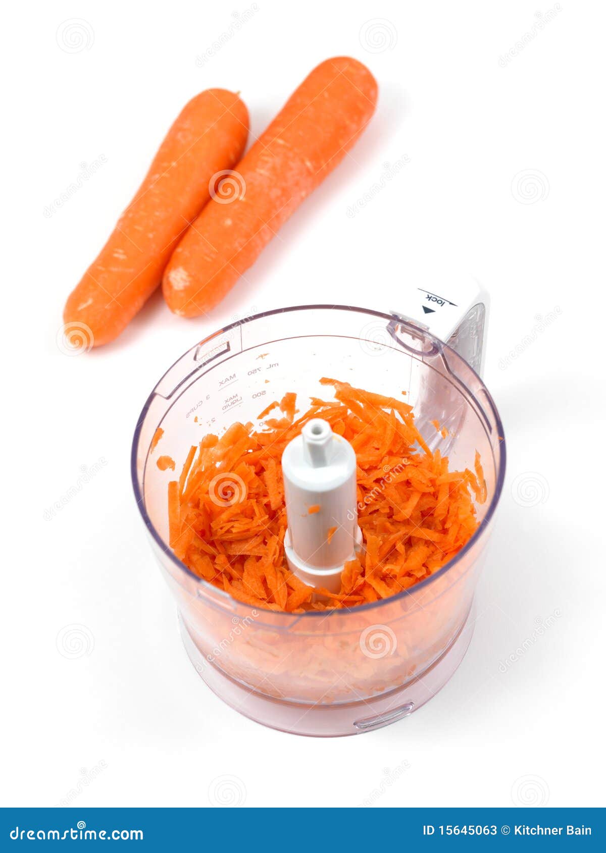 Chopping Carrots Fine Grater Using Electric Food Processor Stock Photo by  ©andreygonchar 350936044