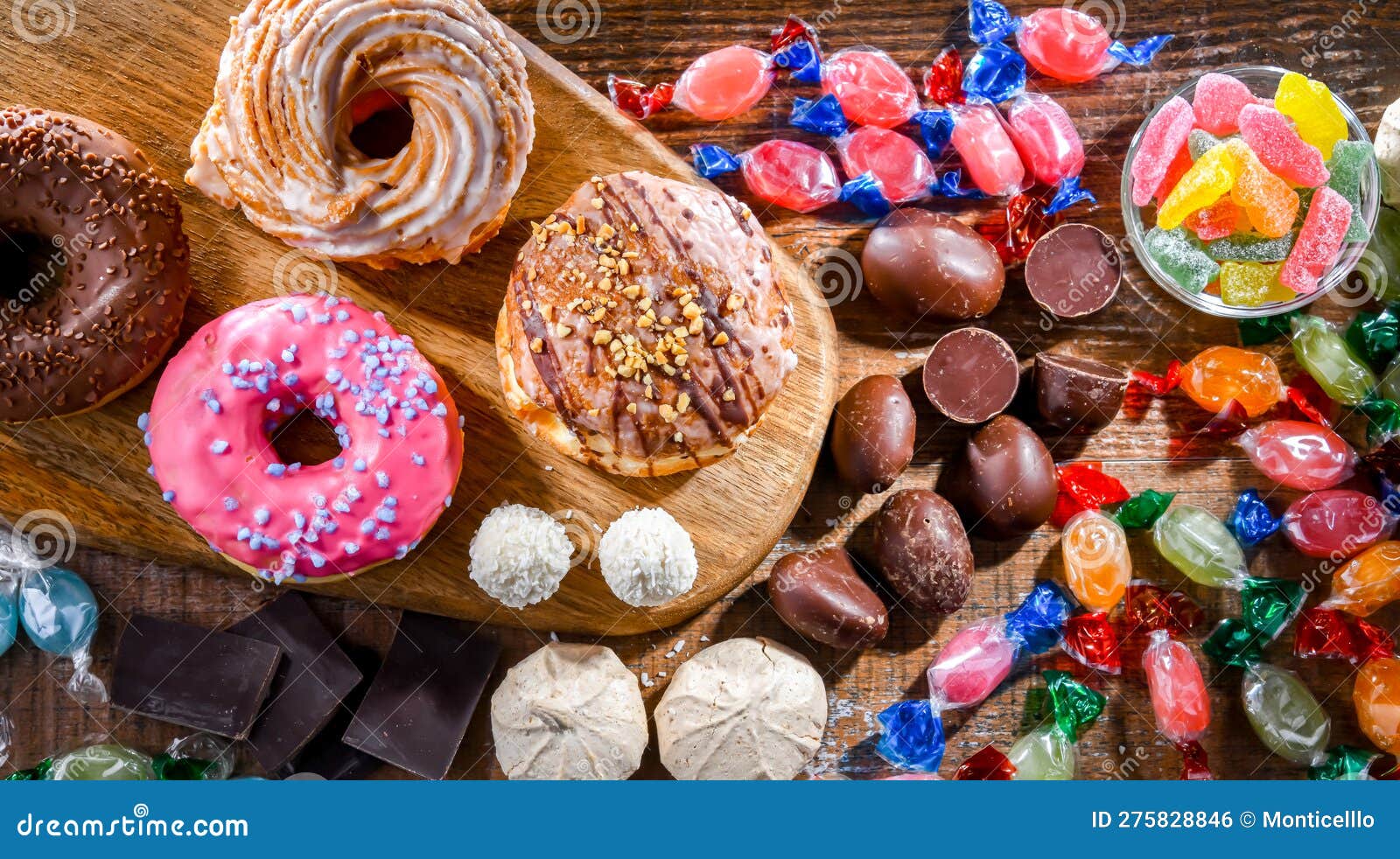 Food Products Rich in Sugar. Junk Food Stock Photo Image of candy