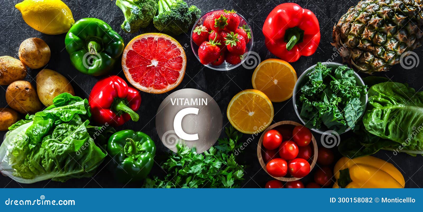 Food Products Rich in Vitamin C or Ascorbic Acid Stock Photo Image of