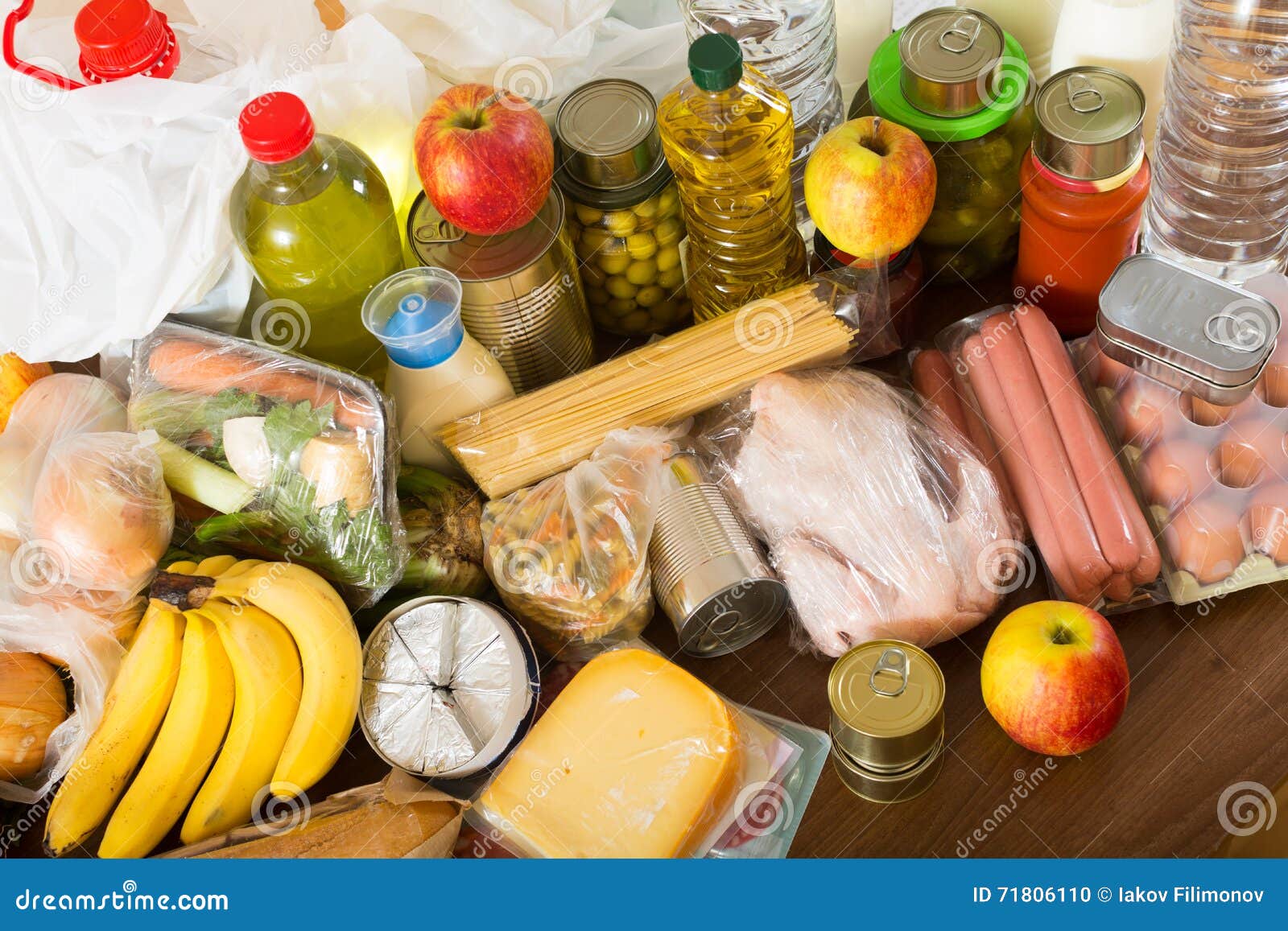 Food Purchases from Supermarket Stock Photo Image of grocery