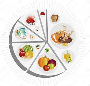 Food Pyramid Of Pie Chart Stock Vector Illustration Of Dairy 122650085