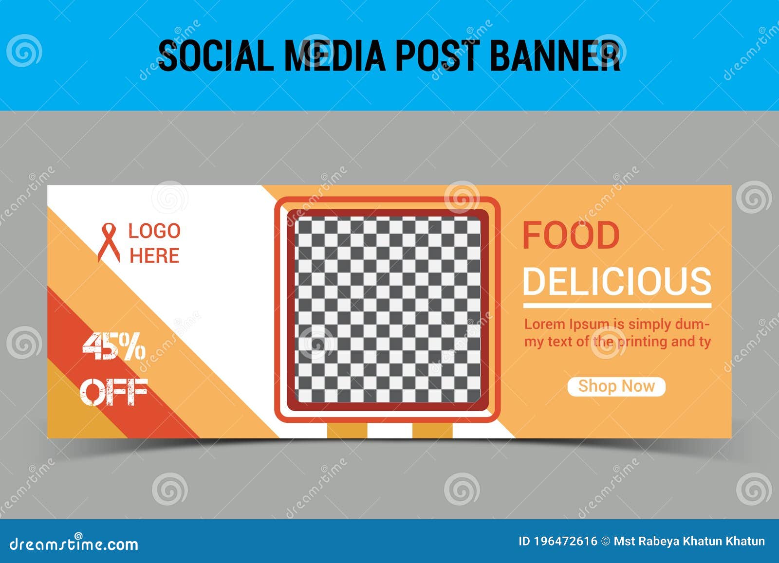 Food And Restaurant Facebook Cover Social Media Banner Template For Social Media Stock Illustration Illustration Of Lines Background