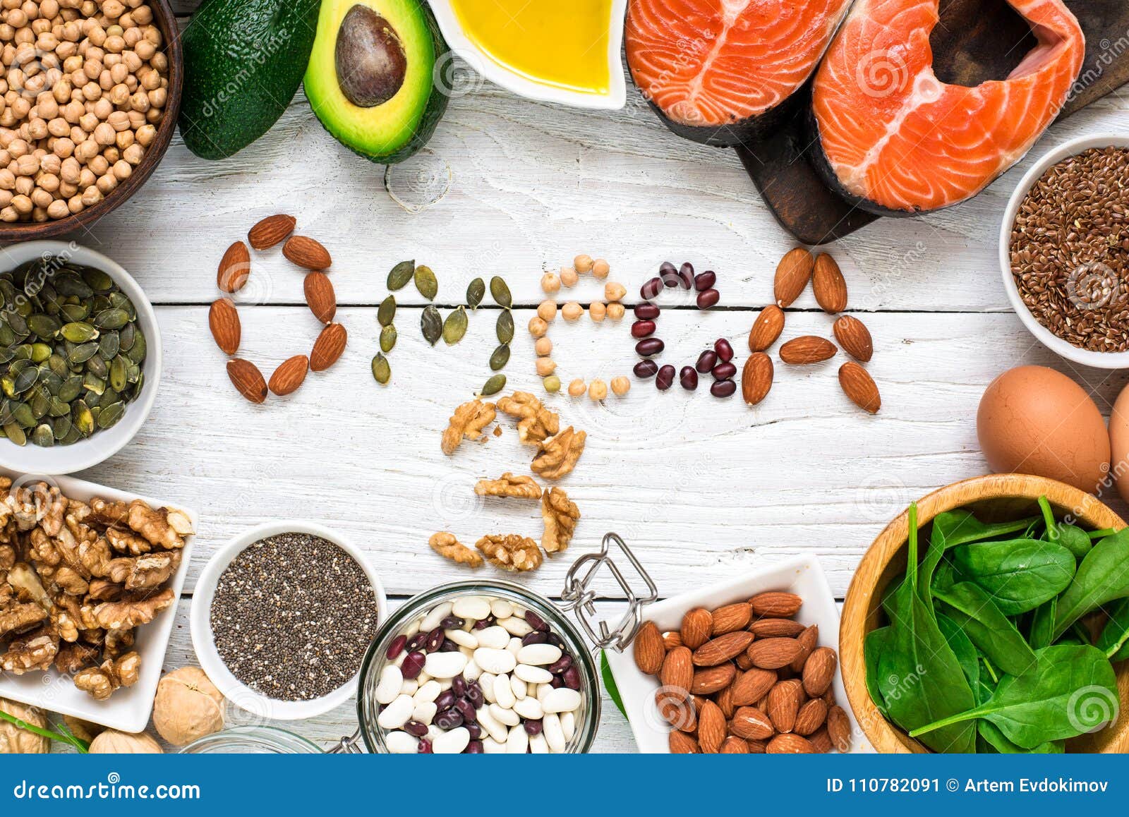 Food Rich in Omega 3 Fatty Acid and Healthy Animal and Planty Fats. Healthy  Diet Eating Concept Stock Image - Image of fatty, heart: 110782091