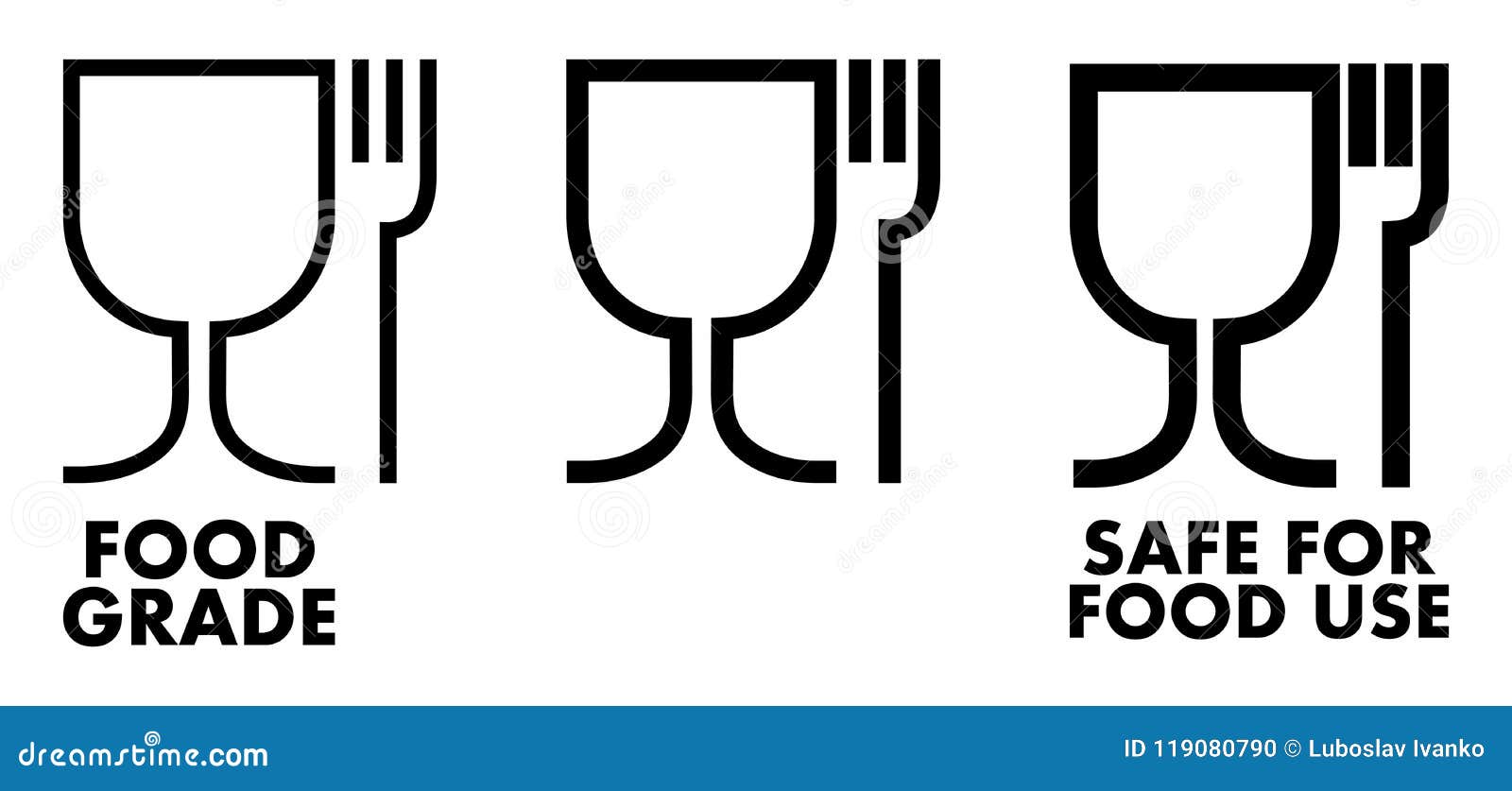 Food Safe Material Sign Wine Glass And Fork Symbol Meaning Plastics Is Safe Stock Vector Illustration Of Fork Healthy 119080790