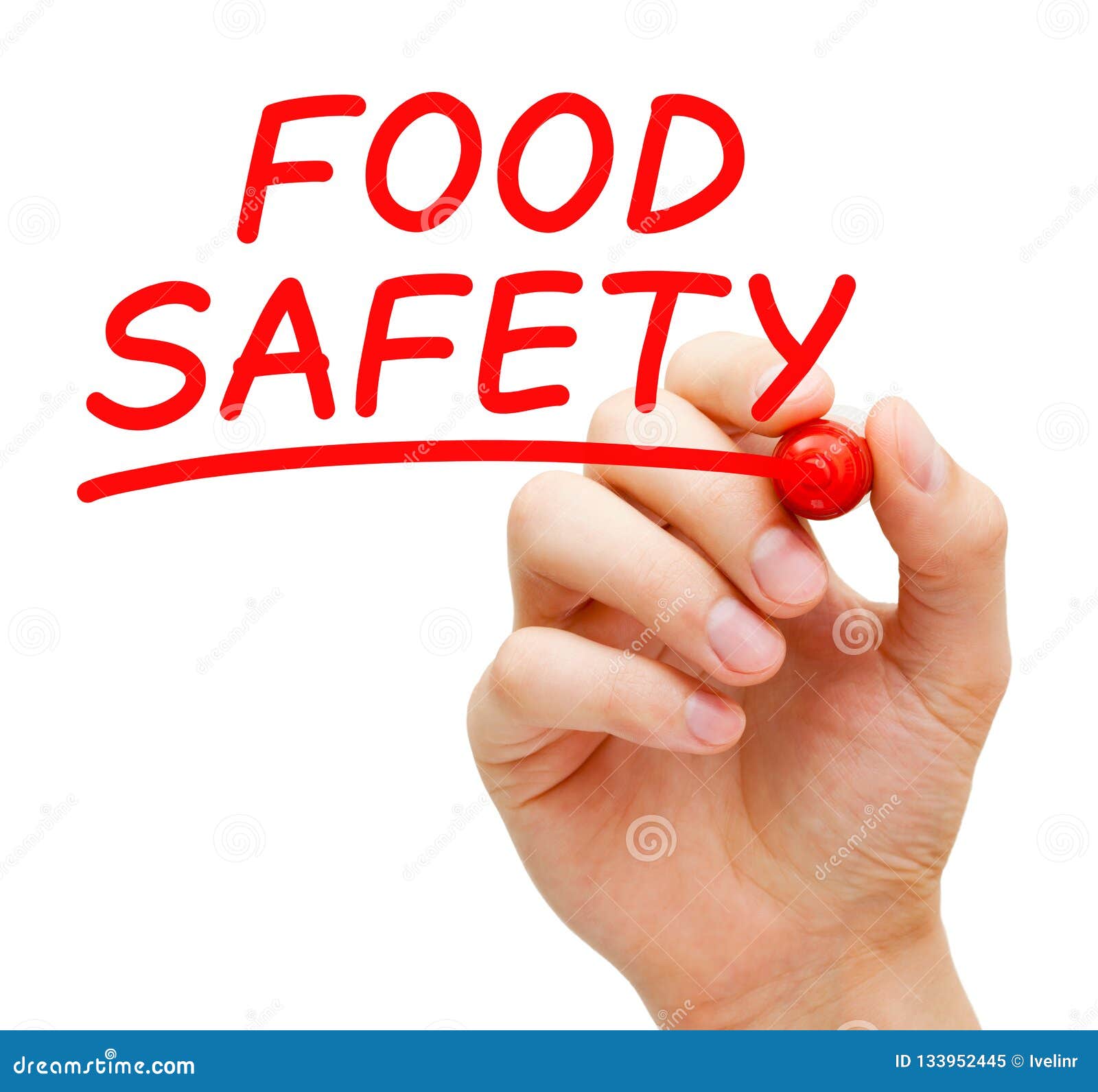 food safety handwritten with red marker