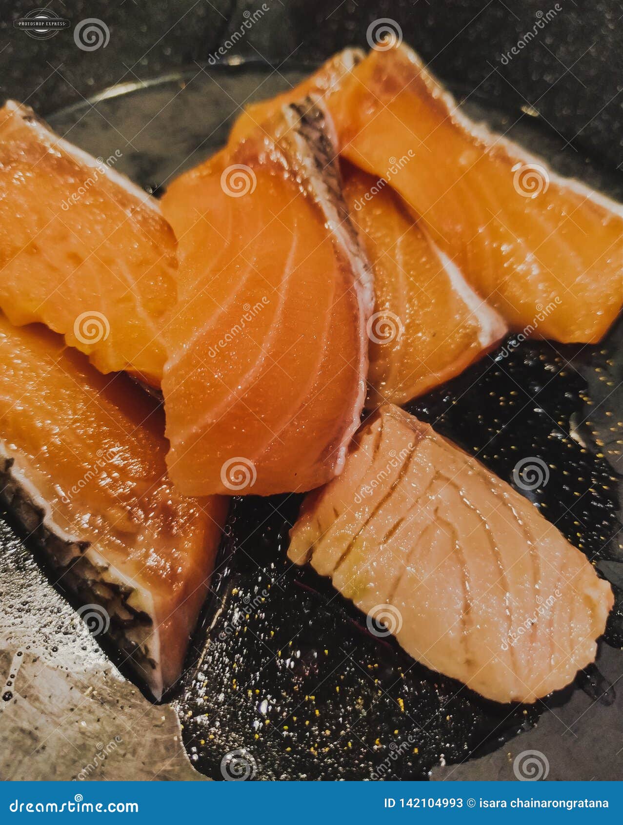 Food Salmon Order To Have Dinner Food. Stock Image Image of salmon