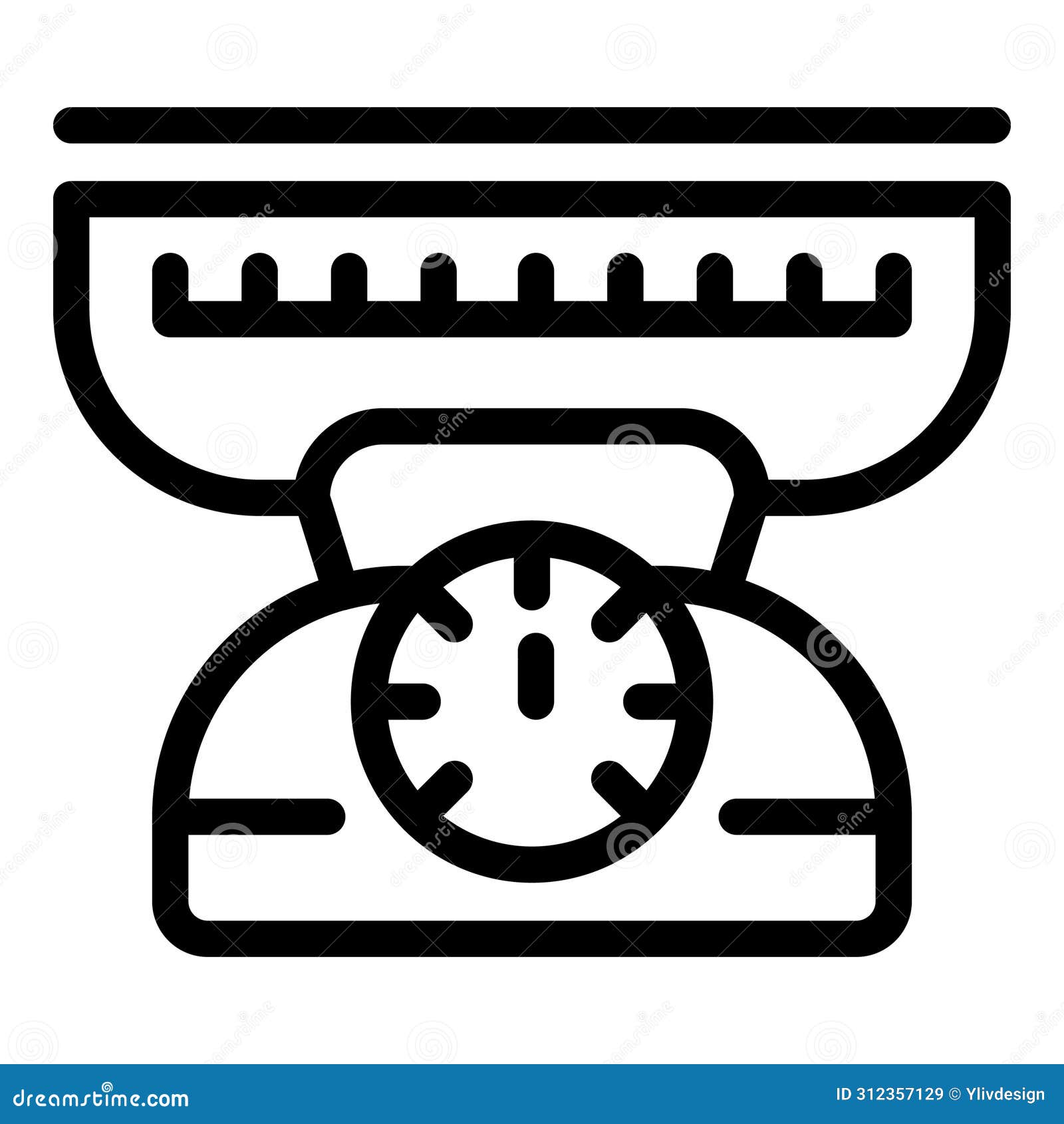 food scale icon outline . product weight kitchenware