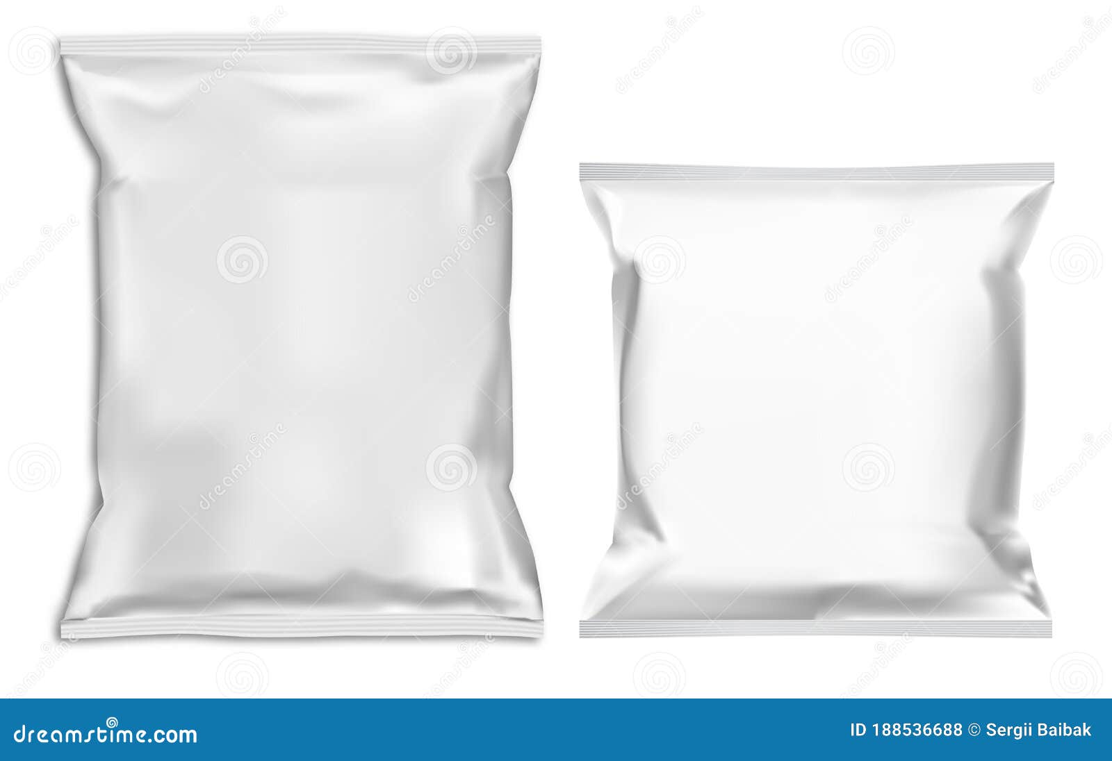 Download Food Snack Pillow Bag. Pack Mockup. White Pouch Stock Vector - Illustration of mock, clear ...