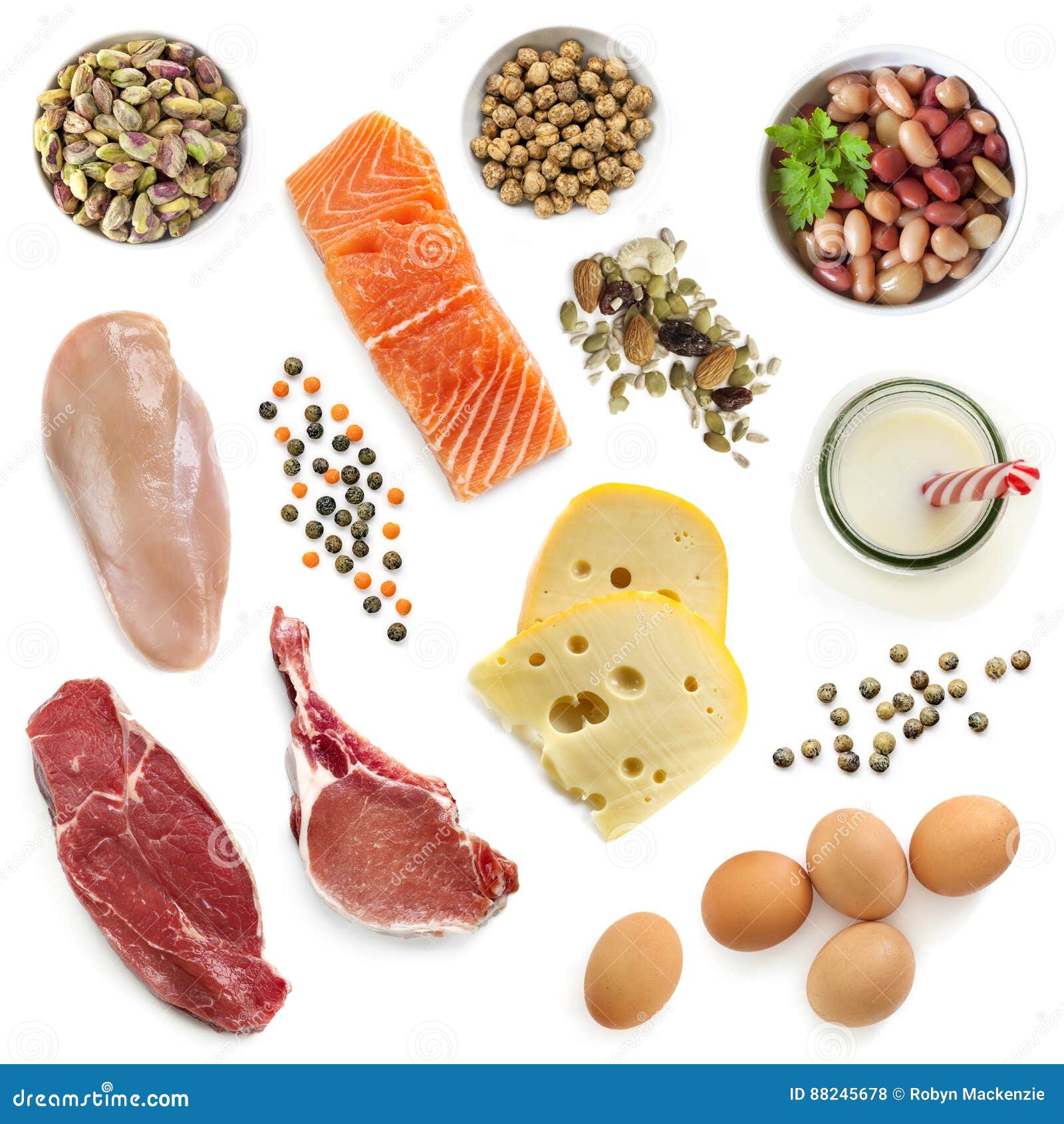 food sources of protein  top view