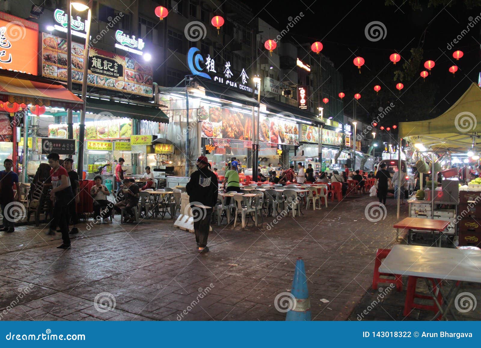 Food Stalls at Jalan Alor Night Market and Street Food Editorial