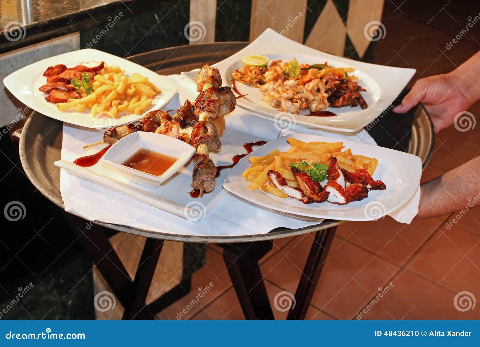 Food on a Tray stock photo. Image of chef, meal, meat 48436210
