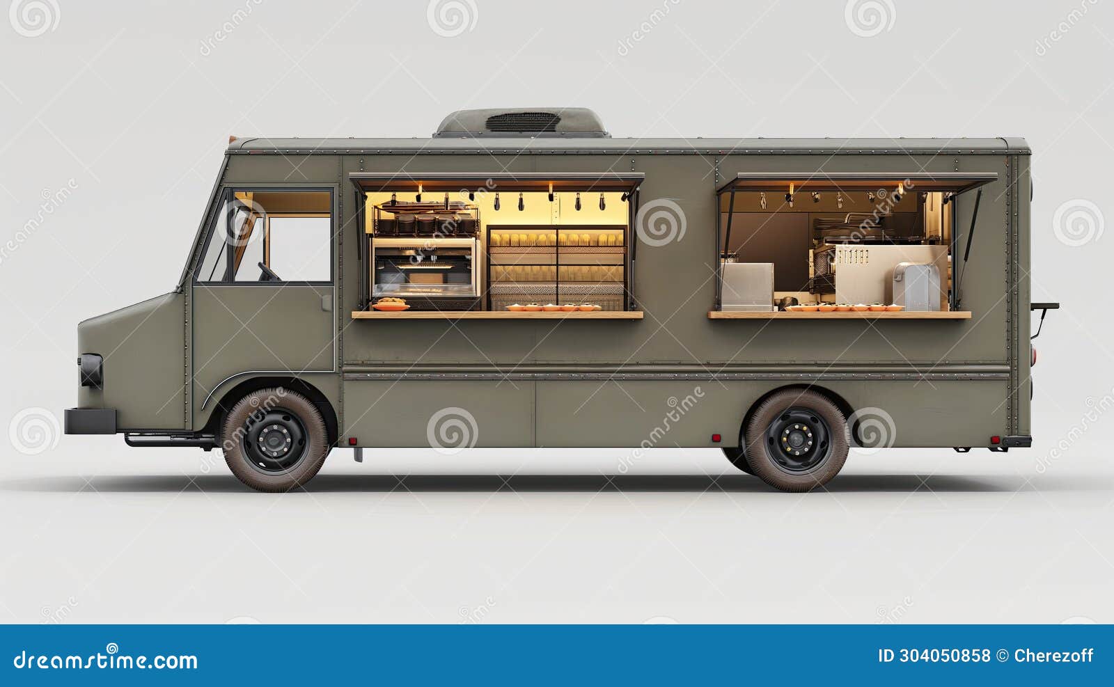 Food truck on the street stock photo. Image of fast - 304050858