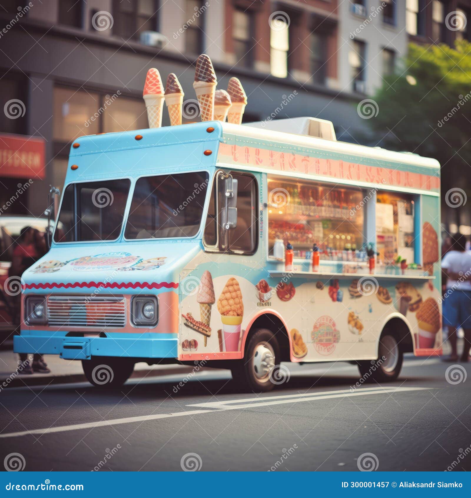 A food truck on the street stock image. Image of summer - 300001457
