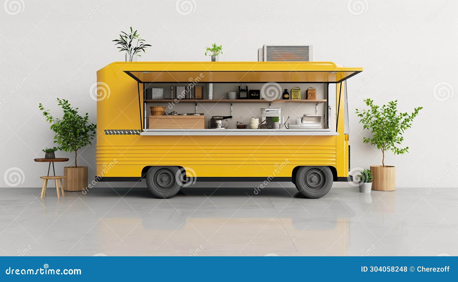 Food truck on the street stock photo. Image of truck - 304058248