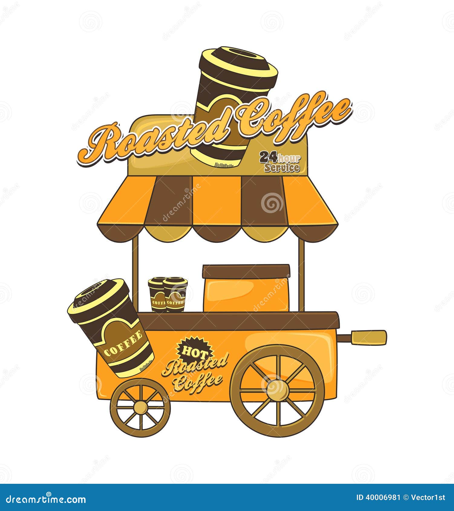 Food Vendor Cart Theme Stock Vector - Image: 40006981