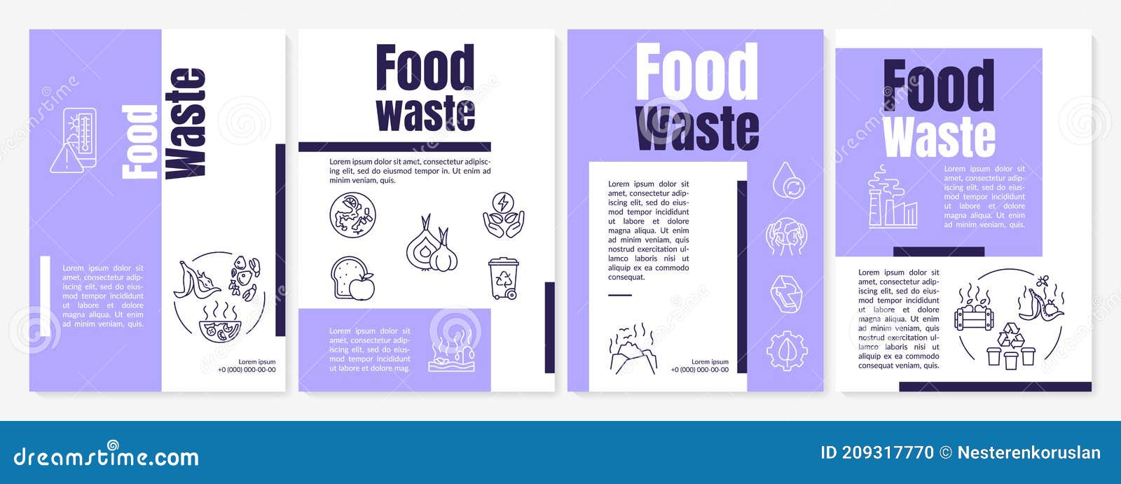 Food Waste Brochure Template Stock Vector Illustration of report Food Waste Brochure Template Stock Vector Illustration of report