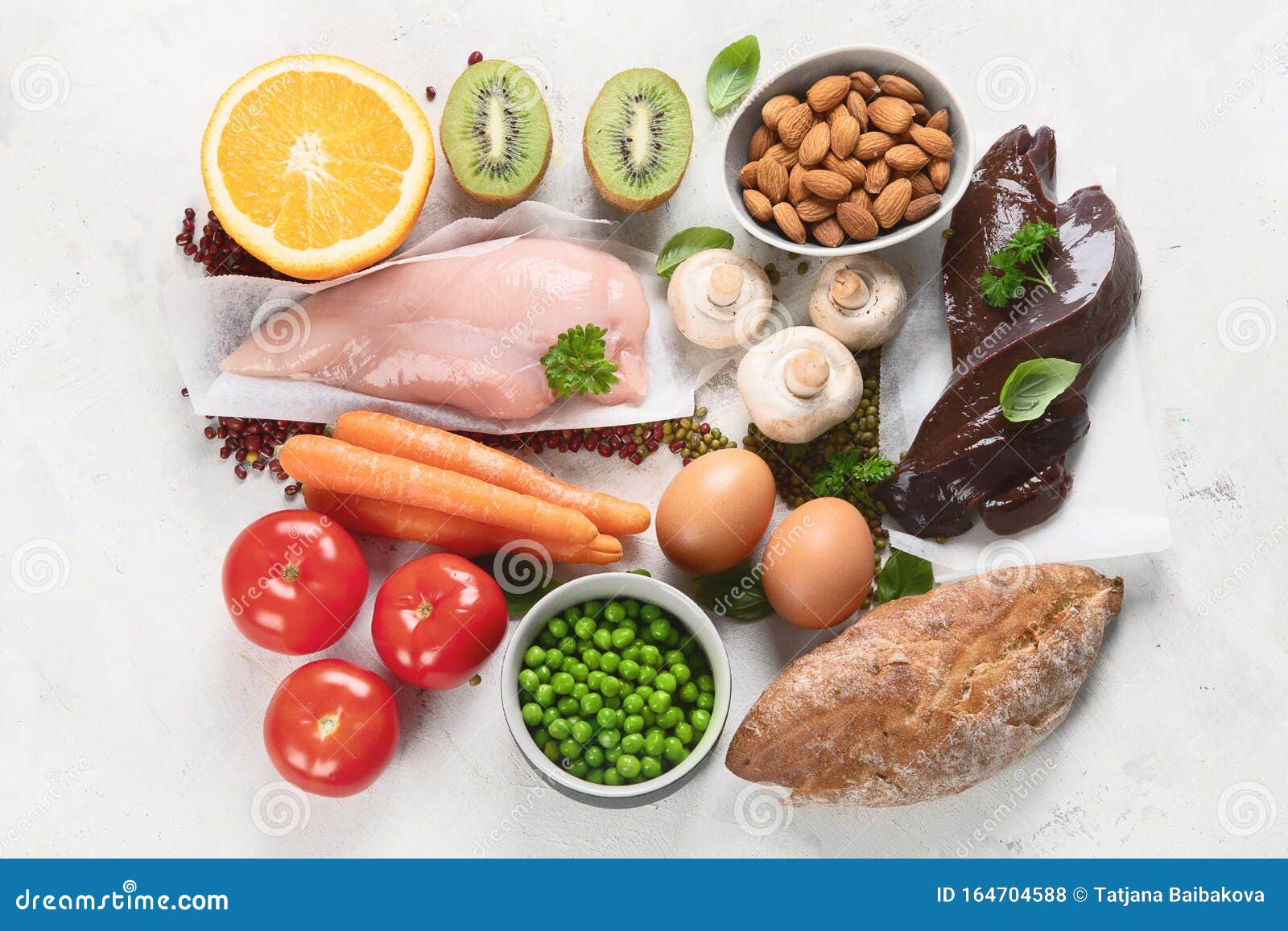 Foods High in Niacin -Vitamin B3 Stock Photo - Image of bread, kiwi ...