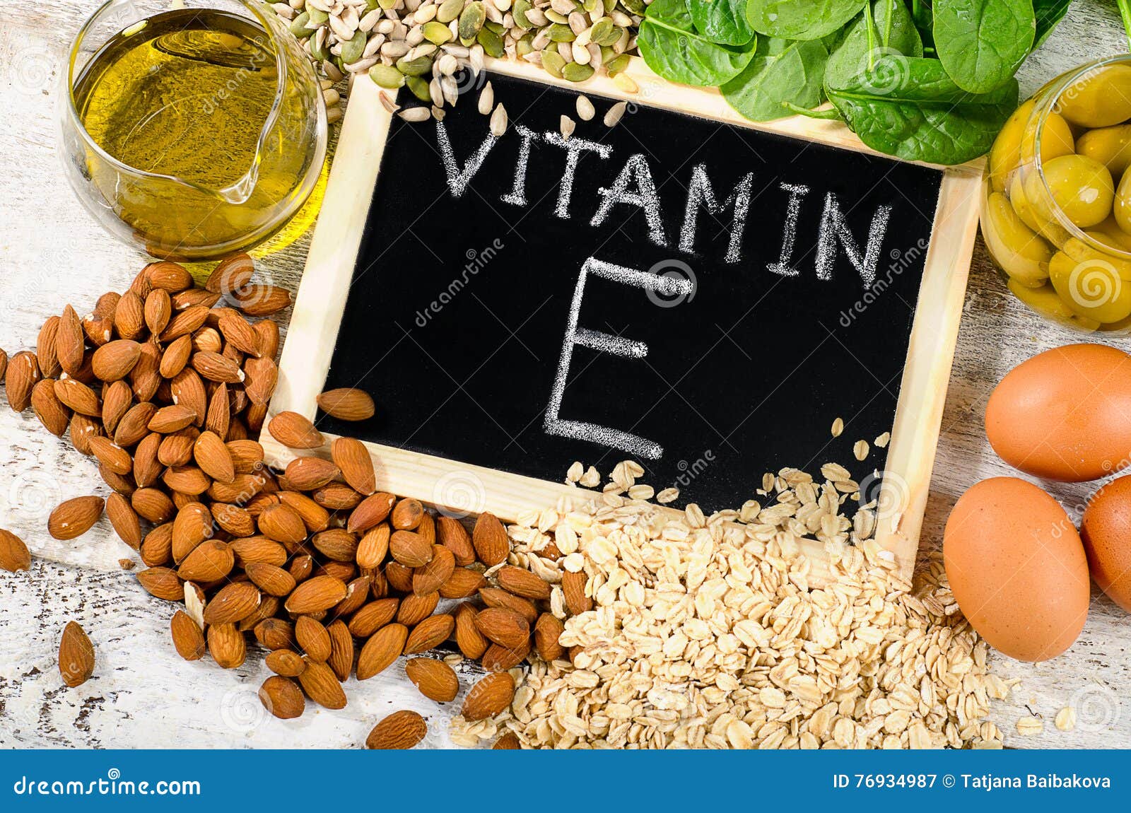 Foods high in a vitamin E. stock image. Image of background 76934987