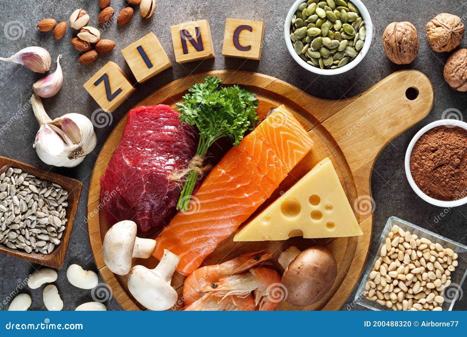 Foods High in Zinc stock photo. Image of nature, garlic 200488320