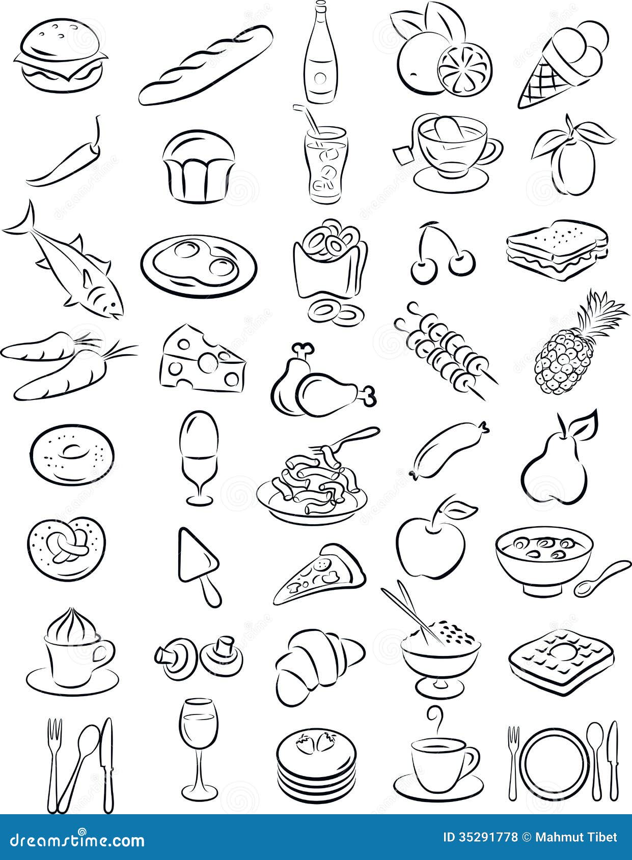 meal clipart black and white