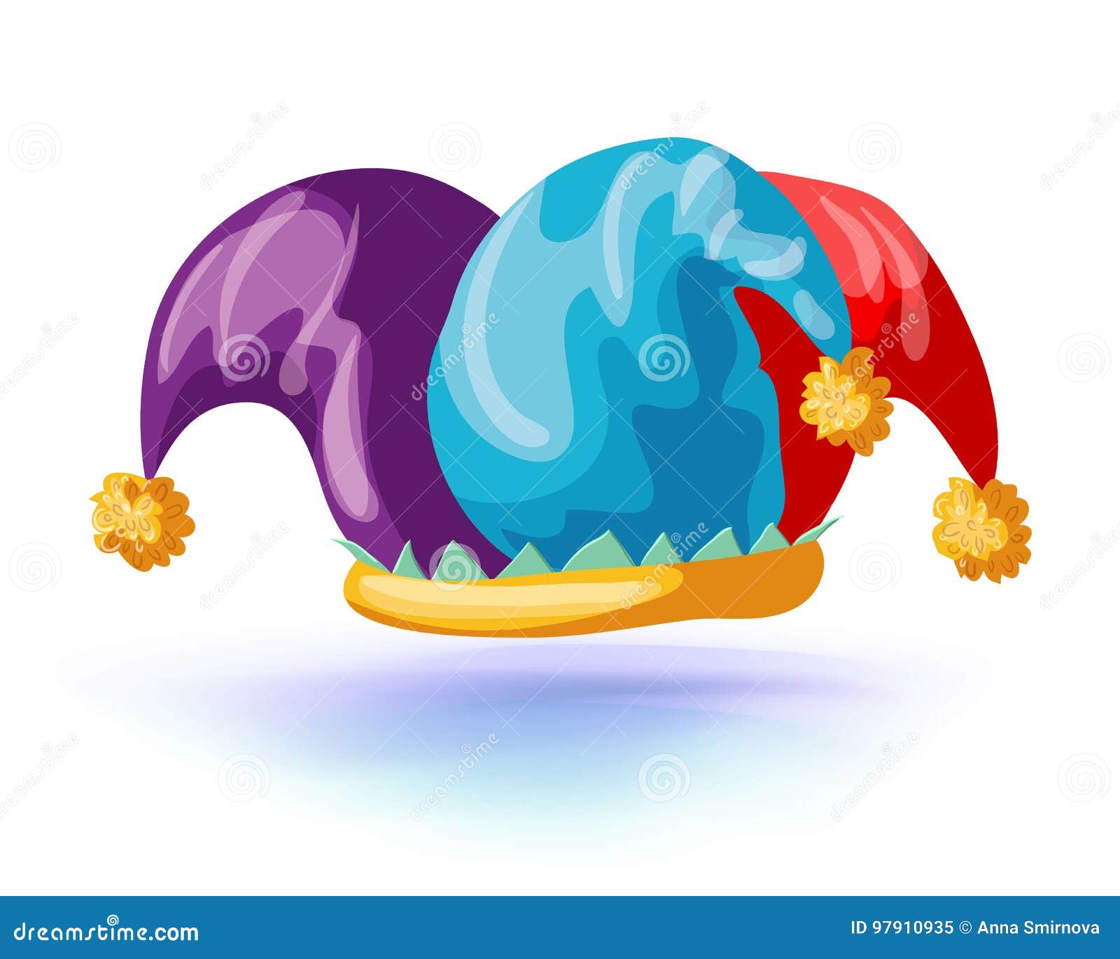 Fools Hat Isolated Icon. Jester Cap. Vector Illustration .Masquerade or ...