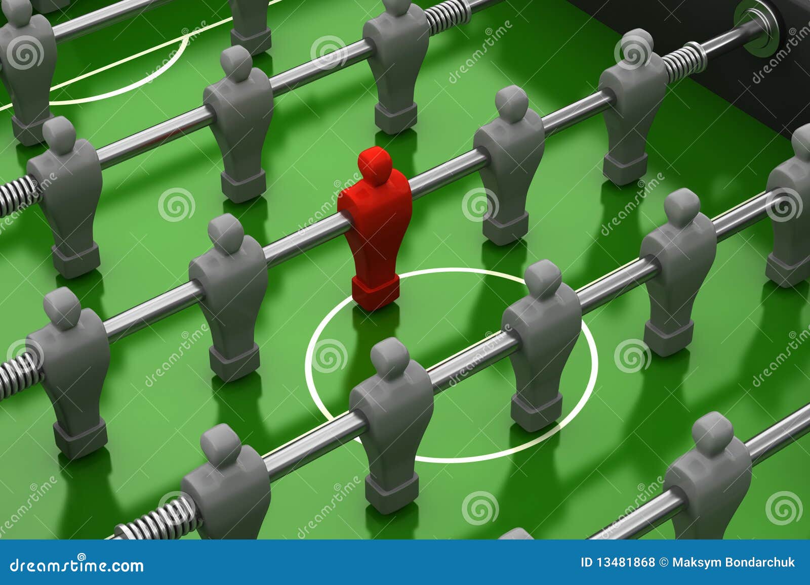 Foosball Table with Red Player Stock Illustration Illustration of