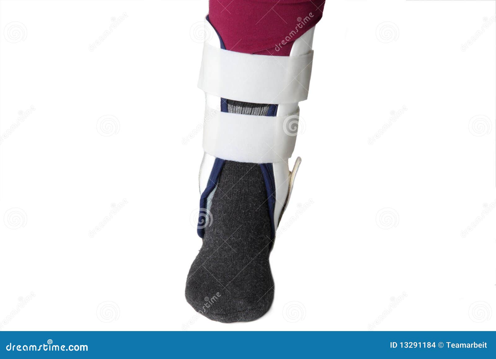 Foot with ankle brace stock photo. Image of orthosis 13291184