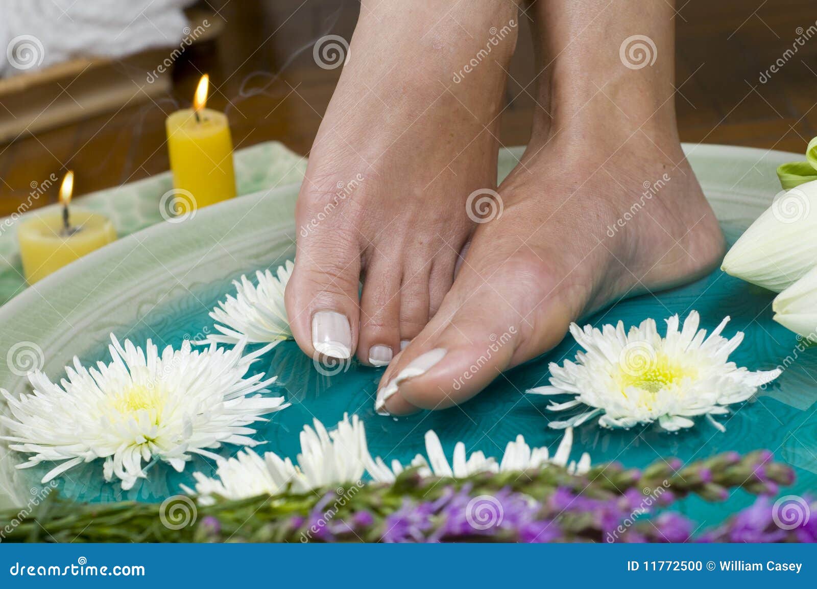 Foot Bath with Herbs and Flowers 1 Stock Photo Image of bath