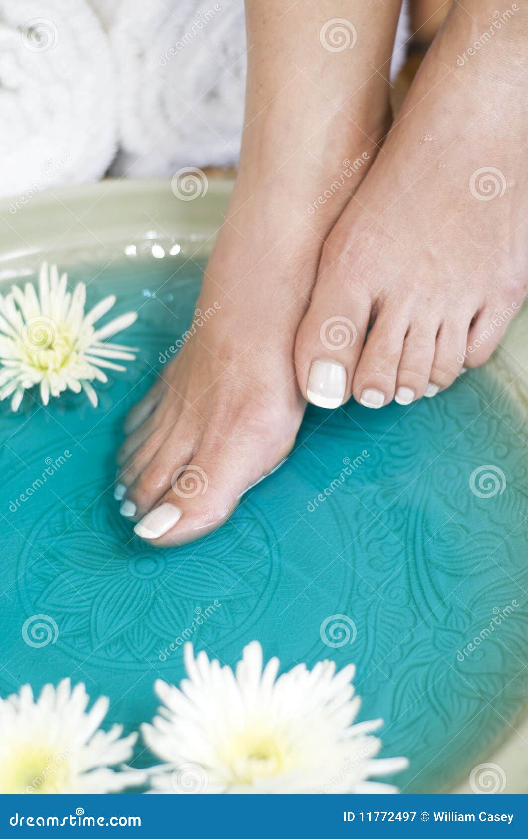 Foot Bath with Herbs and Flowers 2 Stock Image - Image of feet, flower ...