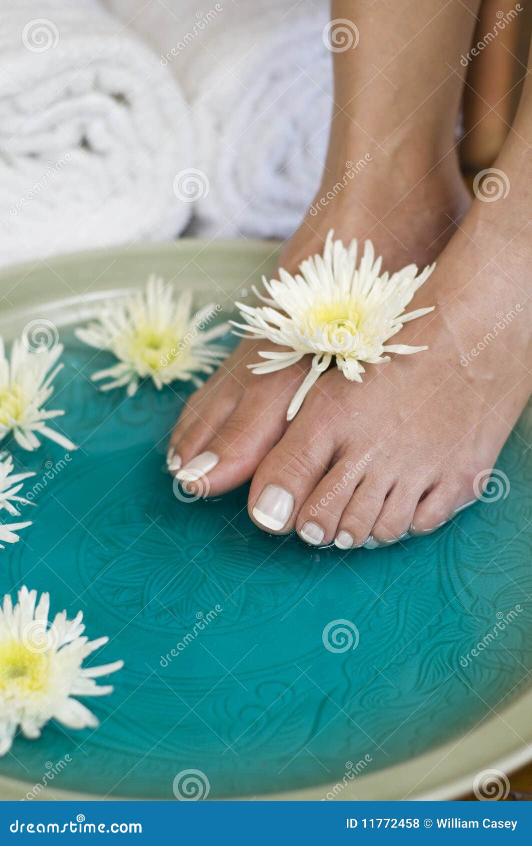 Foot Bath with Herbs and Flowers 3 Stock Photo Image of relax, bowl