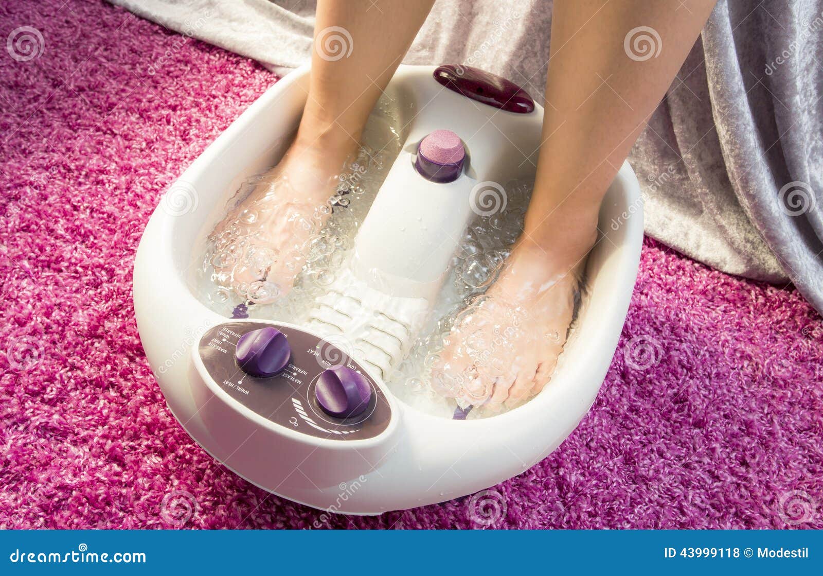 Foot bath massage stock photo. Image of foot, center 43999118