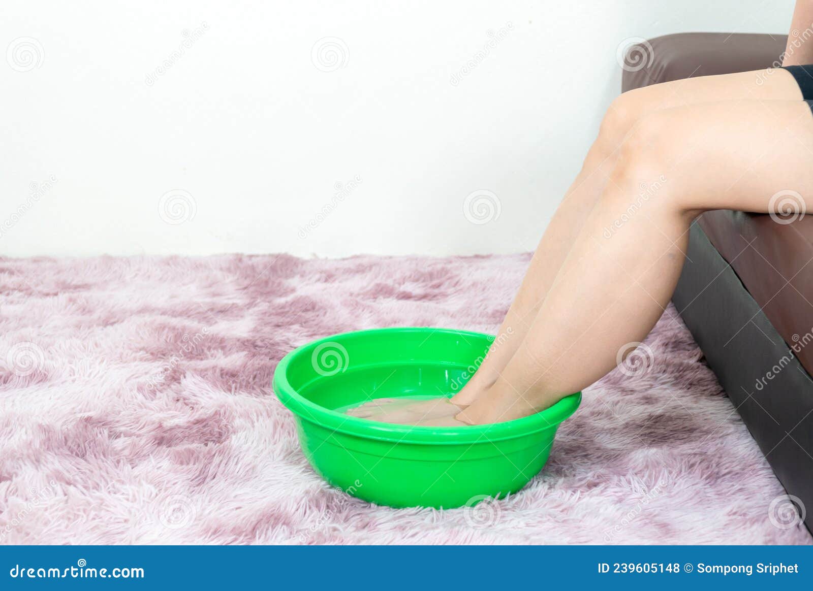 Foot Bath in Warm Water Relieve Inflammation Stock Photo Image of