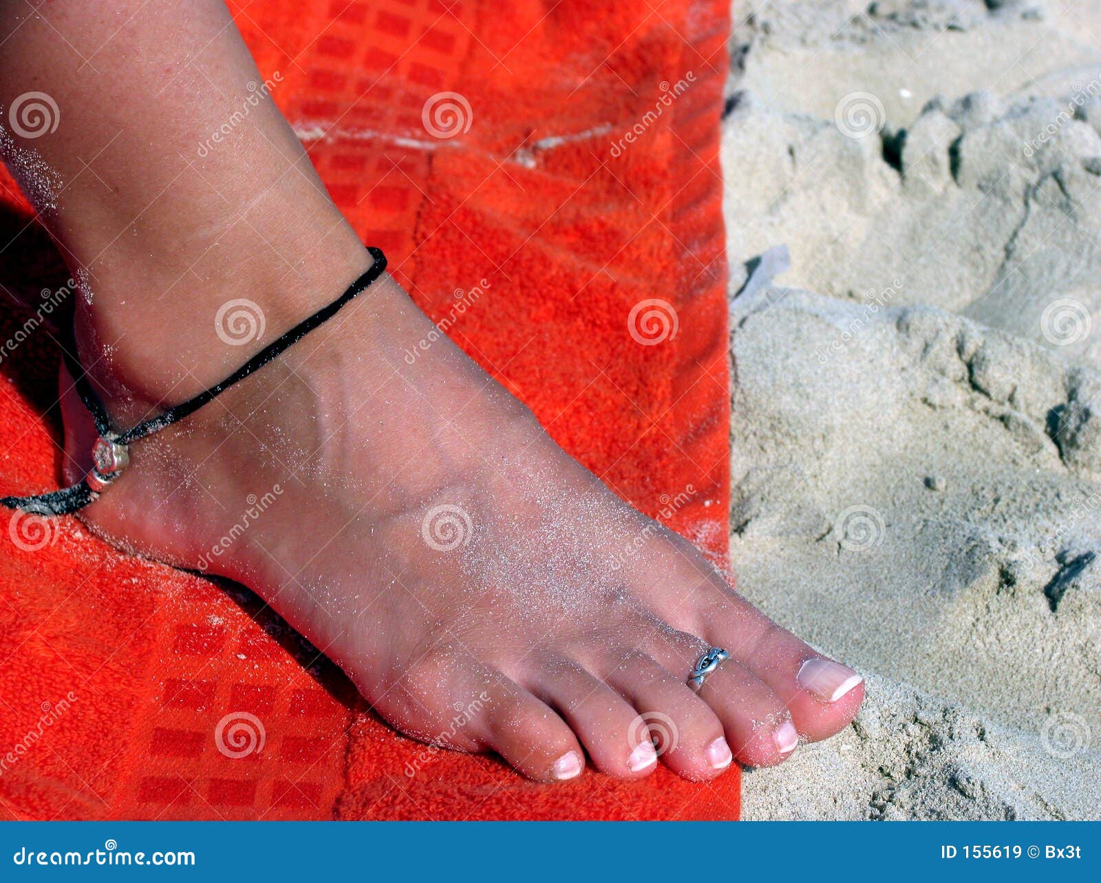 foot on the beach