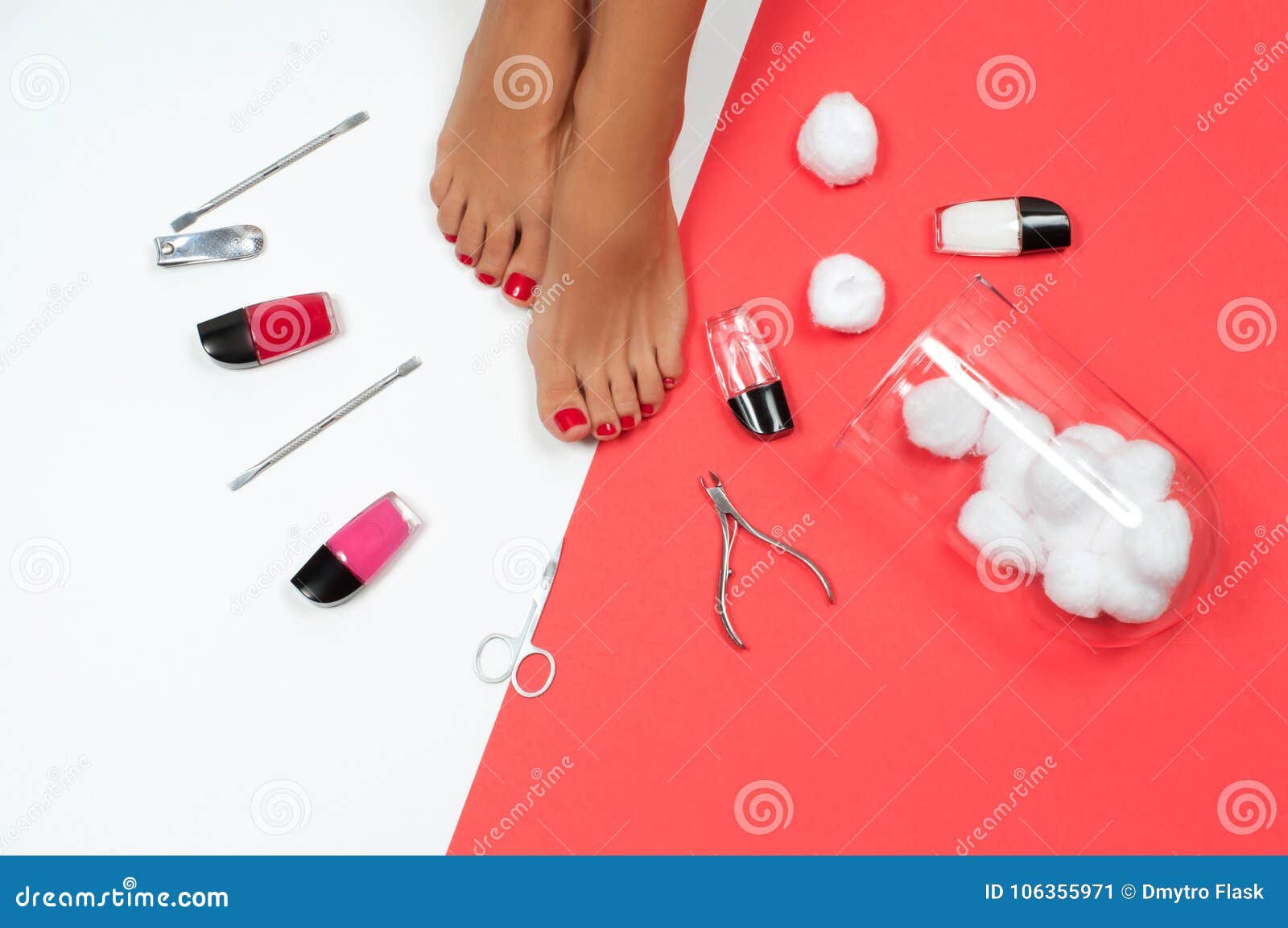 Beautiful Female Feet at Spa Salon on Pedicure Procedure Stock Image ...