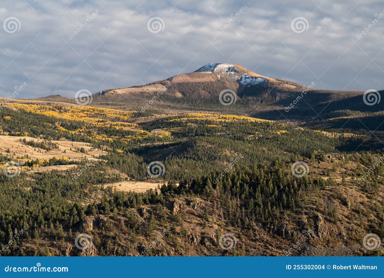 12,400 foot del norte peak in autumn near south fork, colorado.