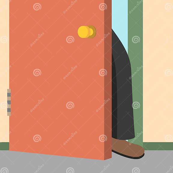 Foot in the door stock vector. Illustration of career 57182586