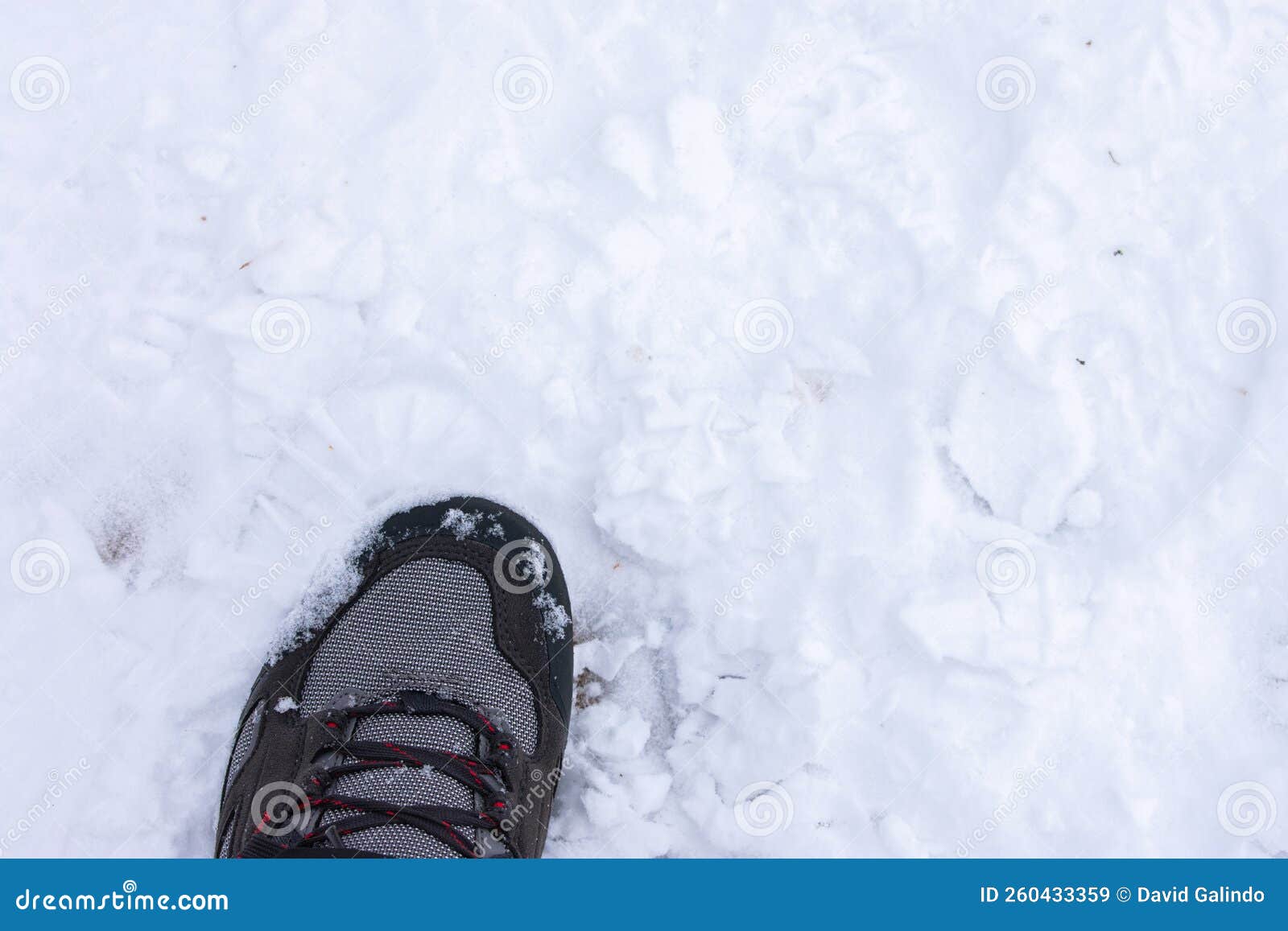 Foot with Hiking Boot on Snow Stock Image Image of outdoor, nature