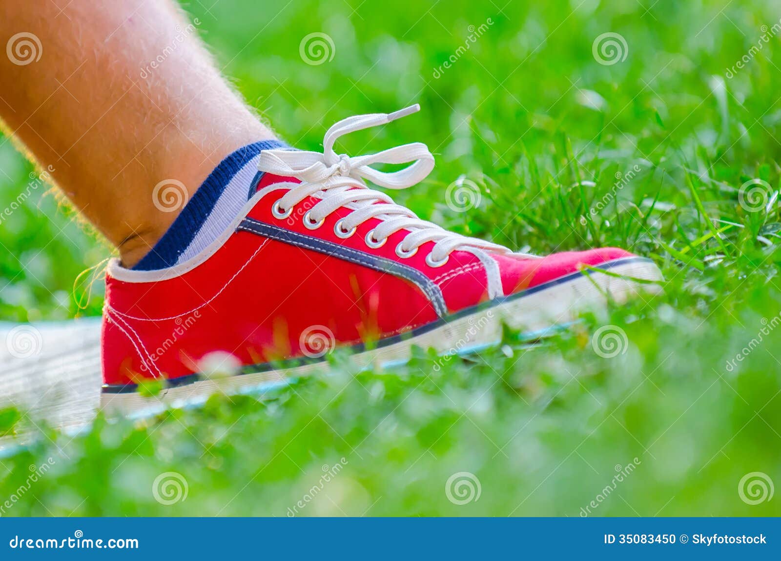 Foot of jogging person stock photo. Image of foot, health 35083450
