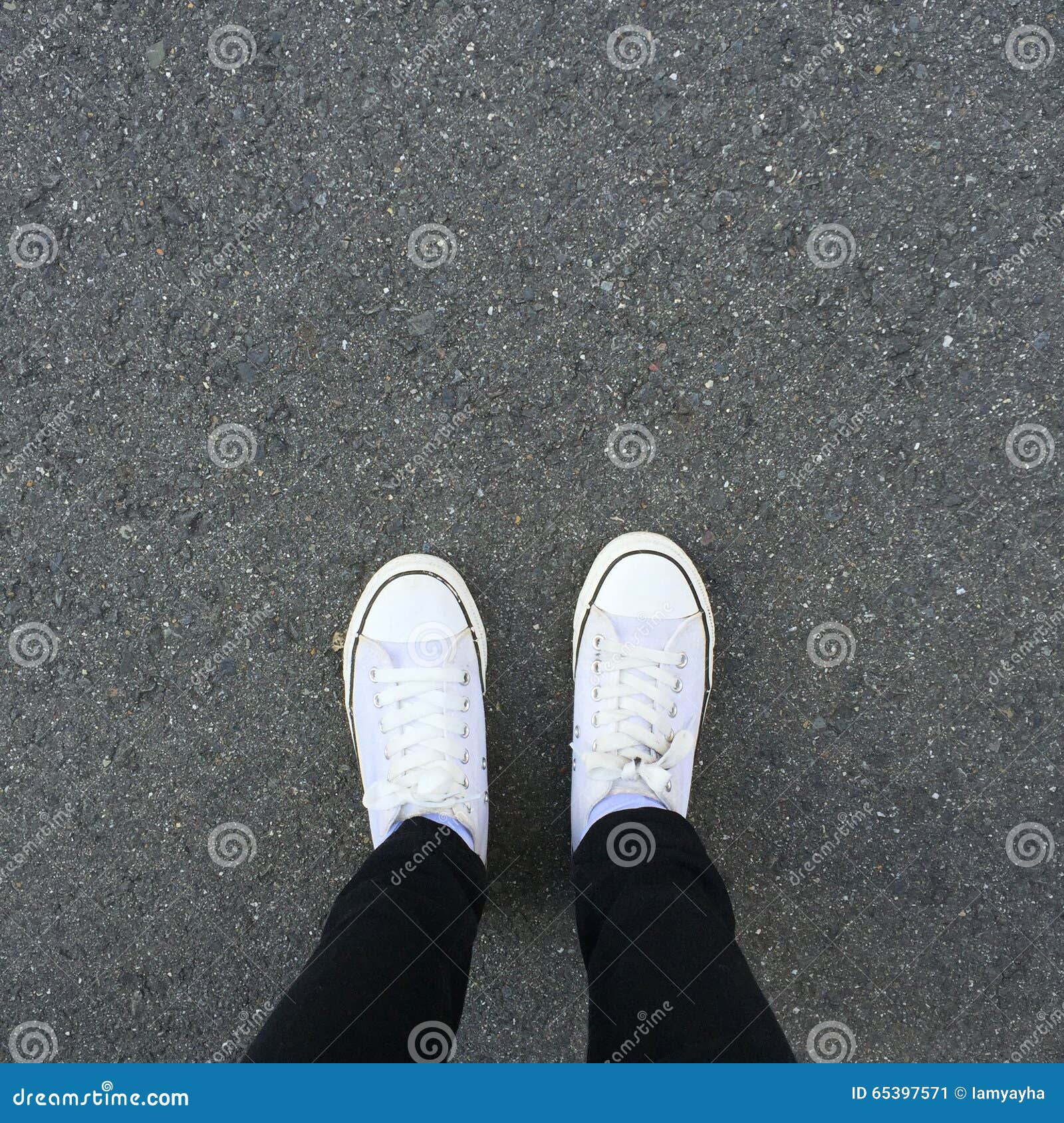 Foot and Legs Seen from Above. Selfie Stock Image - Image of nature ...
