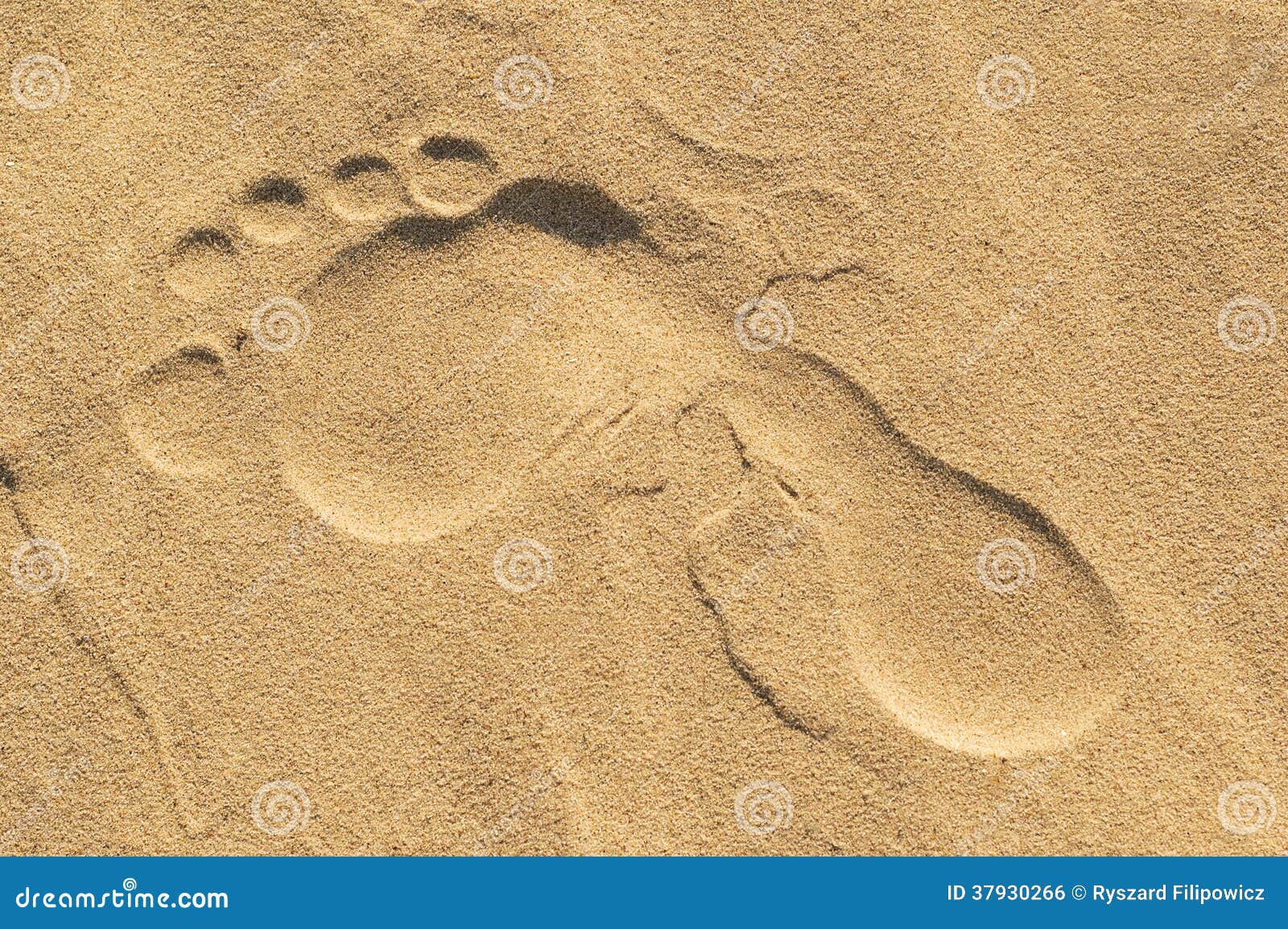 Foot mark on sand. stock photo. Image of beach, copy 37930266