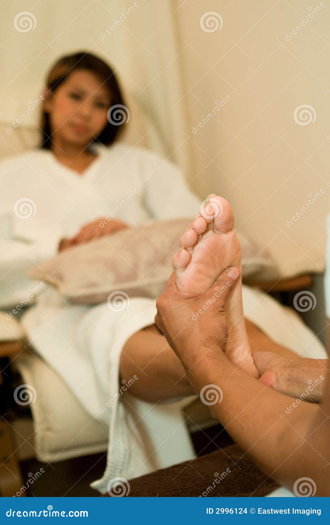 Women feet massaging